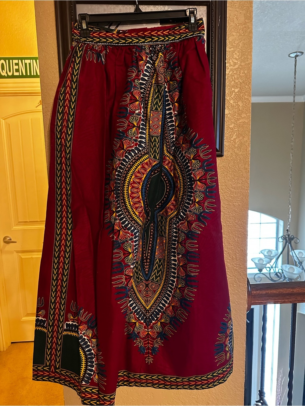 Hand stitched African print skirt